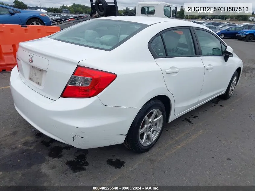 2HGFB2F57CH587513 2012 Honda Civic Lx