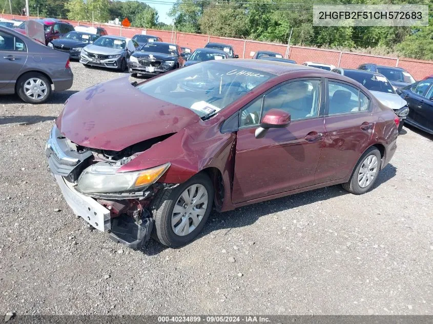 2HGFB2F51CH572683 2012 Honda Civic Lx