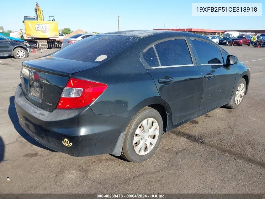 19XFB2F51CE318918 2012 Honda Civic Lx