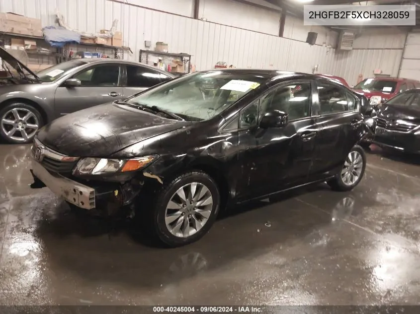 2012 Honda Civic Lx VIN: 2HGFB2F5XCH328059 Lot: 40245004