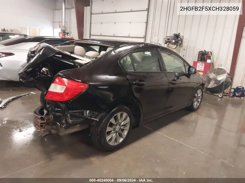 2012 Honda Civic Lx VIN: 2HGFB2F5XCH328059 Lot: 40245004