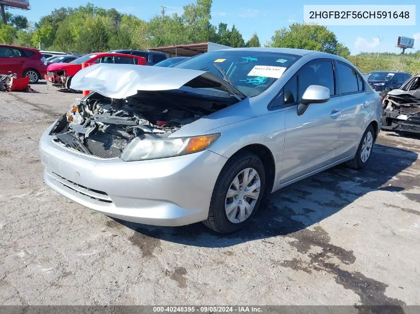 2012 Honda Civic Lx VIN: 2HGFB2F56CH591648 Lot: 40248395