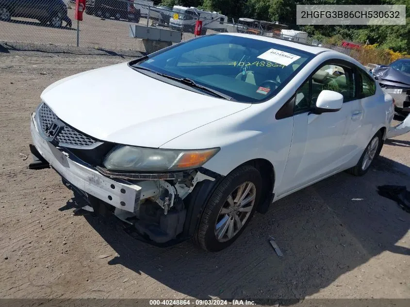 2012 Honda Civic Ex VIN: 2HGFG3B86CH530632 Lot: 40248864