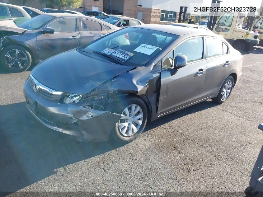 2012 Honda Civic Lx VIN: 2HGFB2F52CH323728 Lot: 40250868