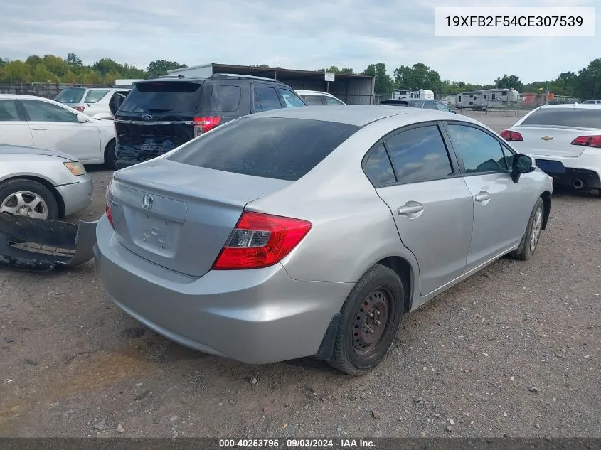 2012 Honda Civic Lx VIN: 19XFB2F54CE307539 Lot: 40253795