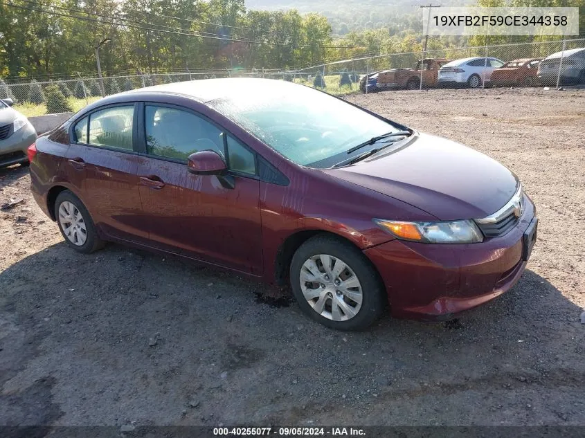 2012 Honda Civic Lx VIN: 19XFB2F59CE344358 Lot: 40255077