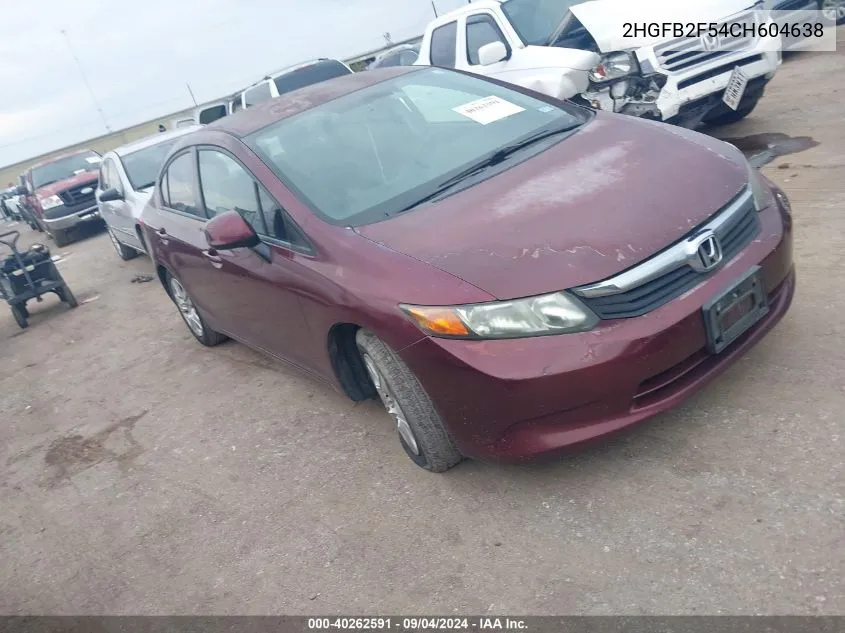 2HGFB2F54CH604638 2012 Honda Civic Sdn Lx