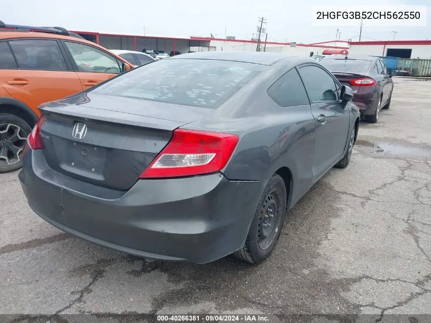 2HGFG3B52CH562550 2012 Honda Civic Lx