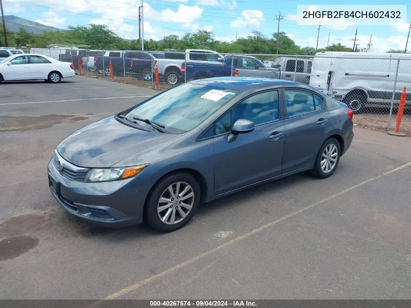 2HGFB2F84CH602432 2012 Honda Civic Ex