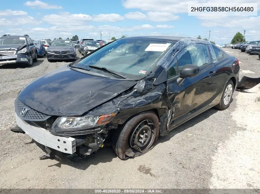 2HGFG3B58CH560480 2012 Honda Civic Lx