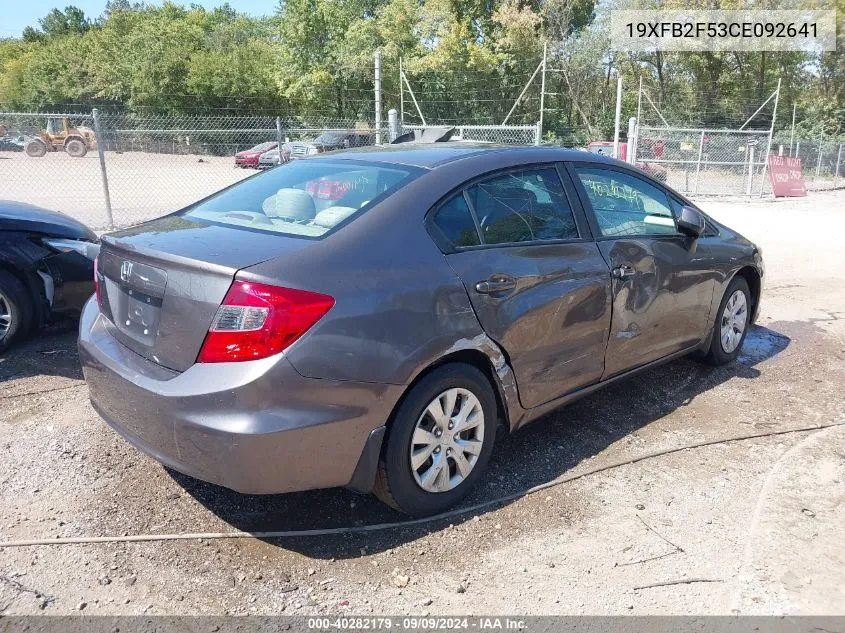 2012 Honda Civic Lx VIN: 19XFB2F53CE092641 Lot: 40282179