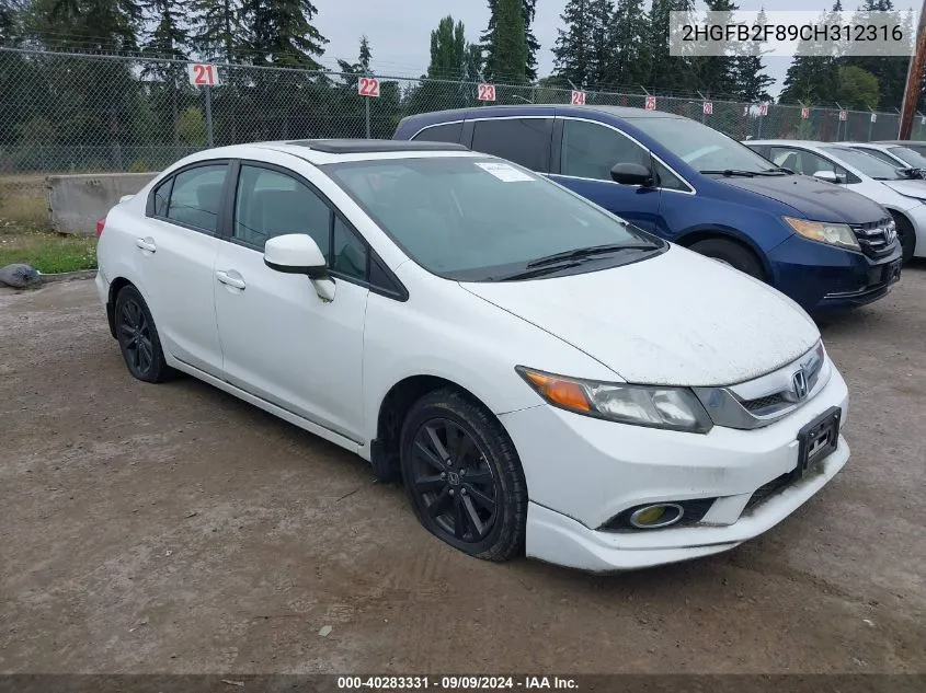 2HGFB2F89CH312316 2012 Honda Civic Ex