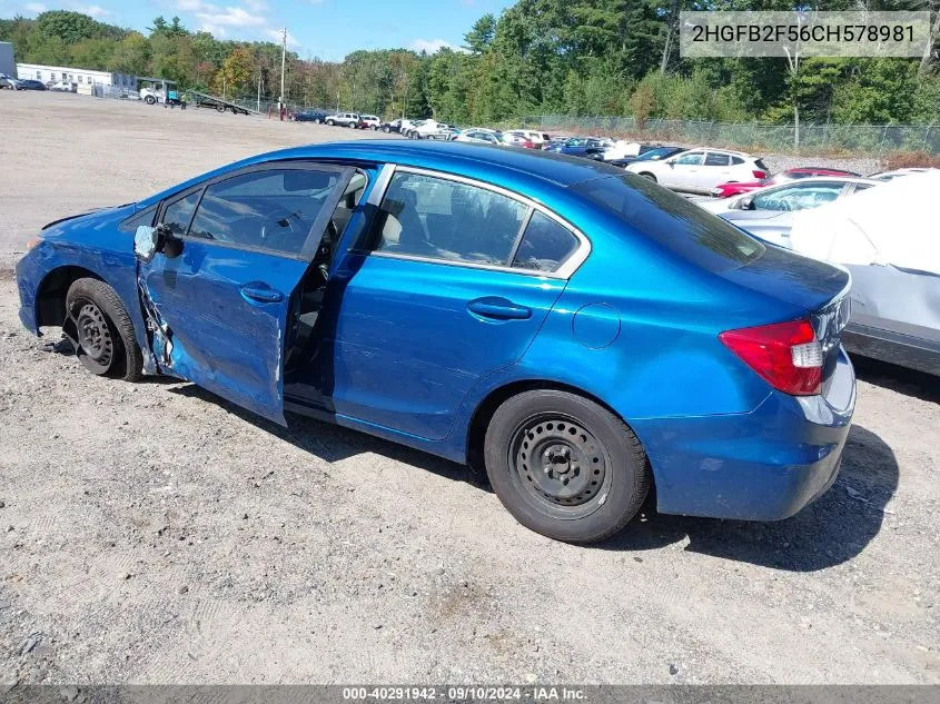 2HGFB2F56CH578981 2012 Honda Civic Lx