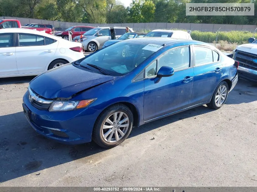 2012 Honda Civic Ex VIN: 2HGFB2F85CH570879 Lot: 40293752