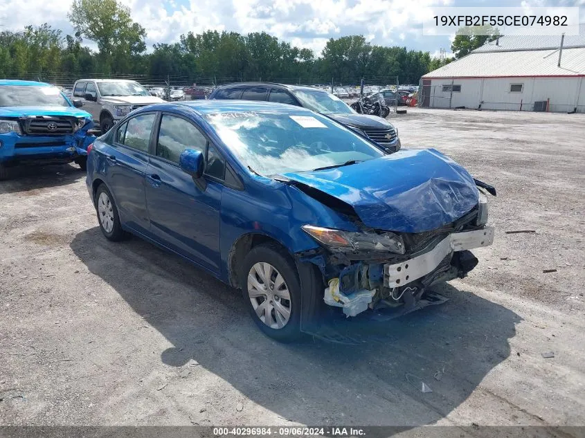 2012 Honda Civic Lx VIN: 19XFB2F55CE074982 Lot: 40296984