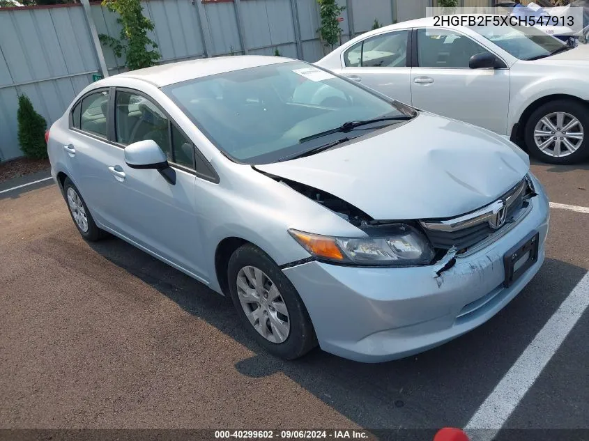 2012 Honda Civic Lx VIN: 2HGFB2F5XCH547913 Lot: 40299602