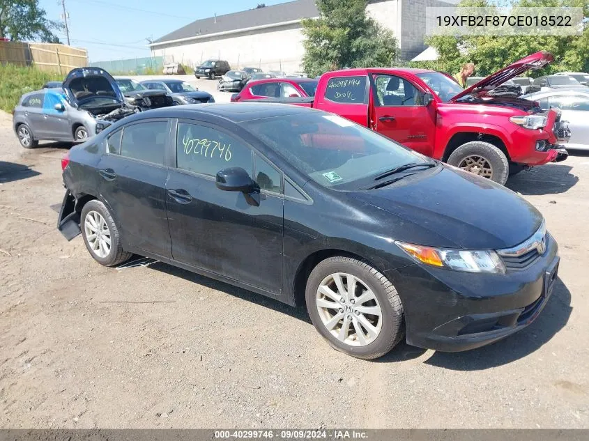 2012 Honda Civic Ex VIN: 19XFB2F87CE018522 Lot: 40299746