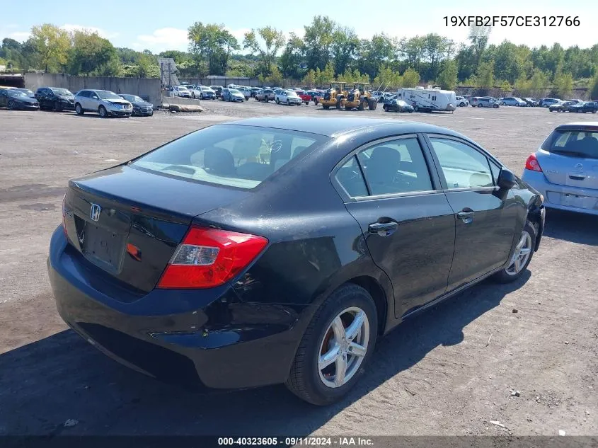 2012 Honda Civic Lx VIN: 19XFB2F57CE312766 Lot: 40323605