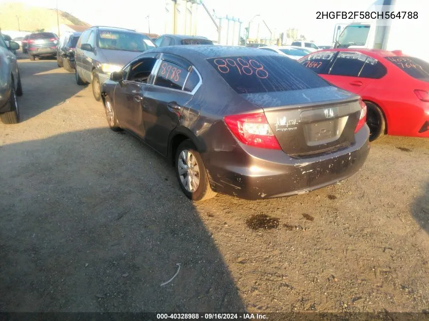 2HGFB2F58CH564788 2012 Honda Civic Lx