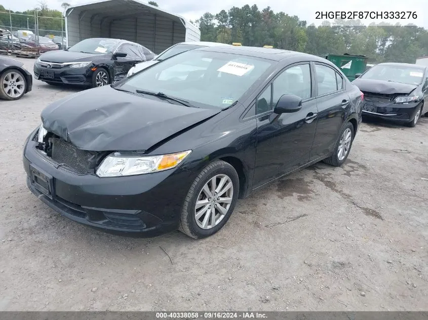 2012 Honda Civic Ex VIN: 2HGFB2F87CH333276 Lot: 40338058