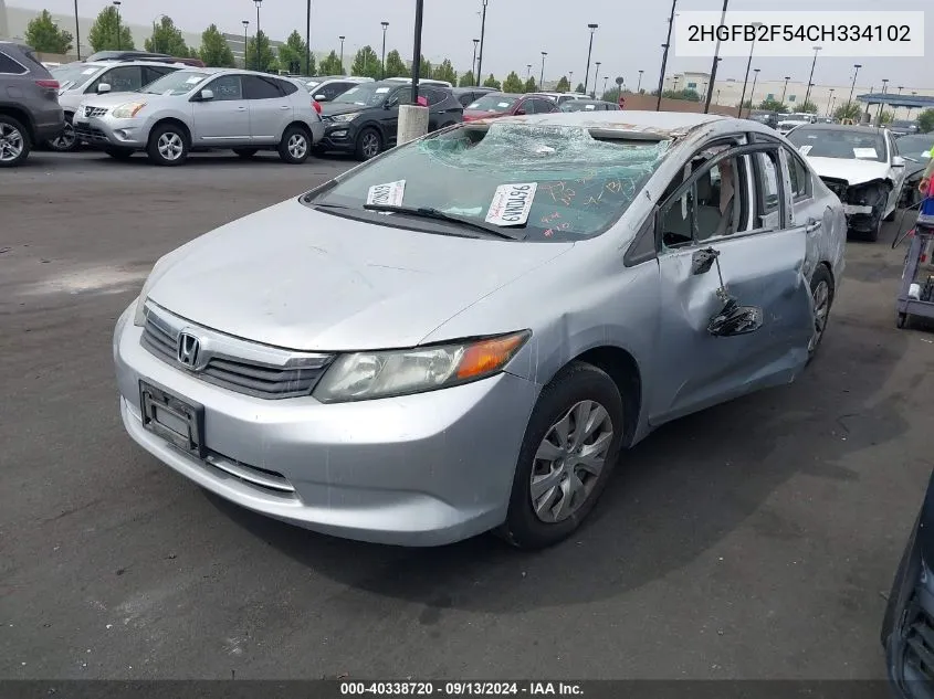 2HGFB2F54CH334102 2012 Honda Civic Lx