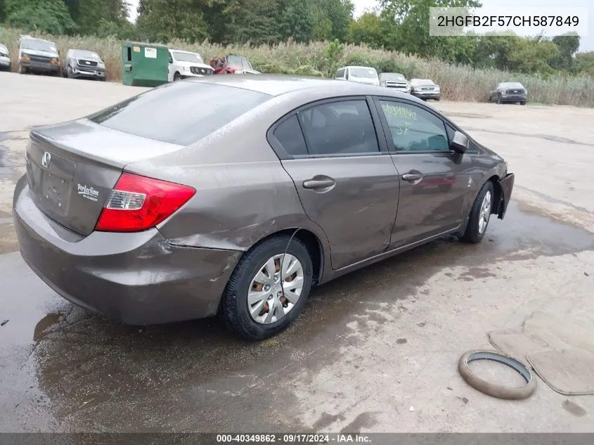 2HGFB2F57CH587849 2012 Honda Civic Lx