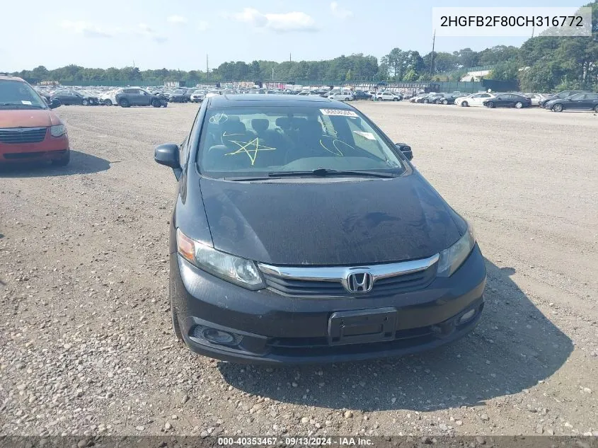 2HGFB2F80CH316772 2012 Honda Civic Ex