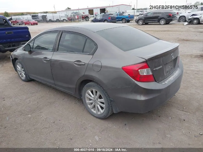 2HGFB2F81CH586576 2012 Honda Civic Ex