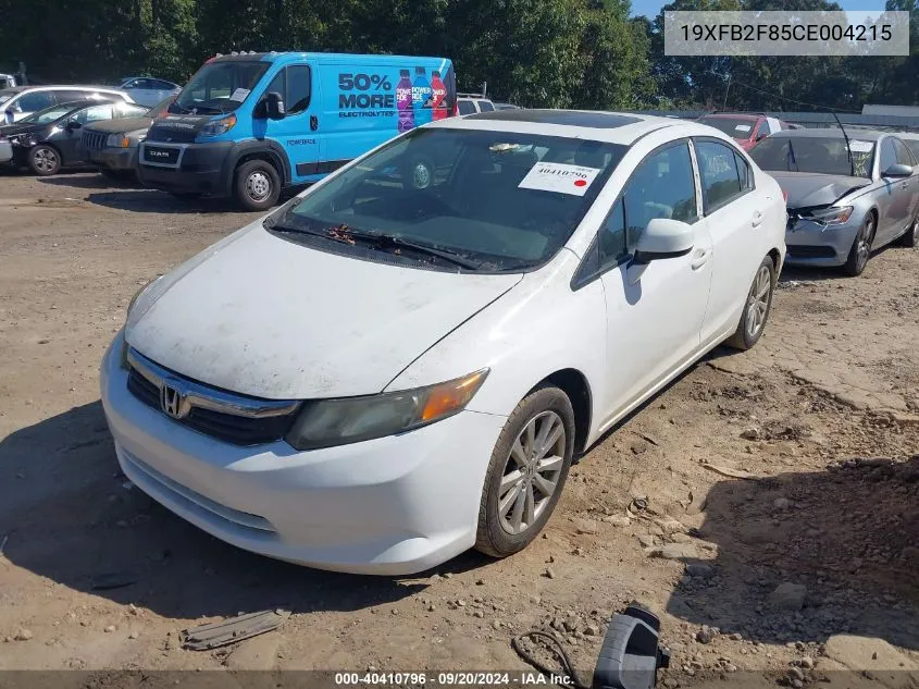 2012 Honda Civic Ex VIN: 19XFB2F85CE004215 Lot: 40410796