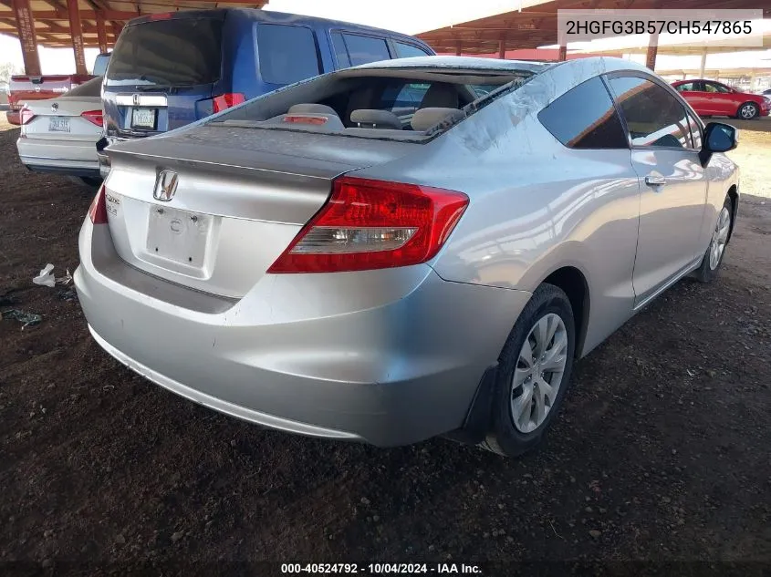 2012 Honda Civic Lx VIN: 2HGFG3B57CH547865 Lot: 40524792