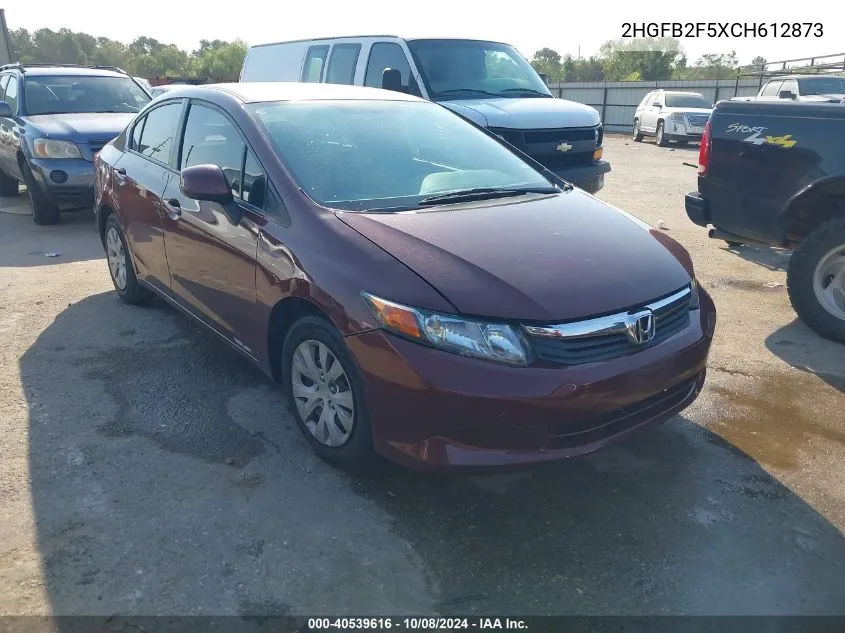 2012 Honda Civic Lx VIN: 2HGFB2F5XCH612873 Lot: 40539616