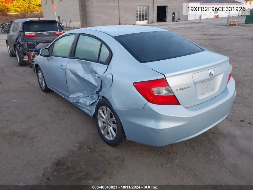 2012 Honda Civic Exl VIN: 19XFB2F96CE331926 Lot: 40543023