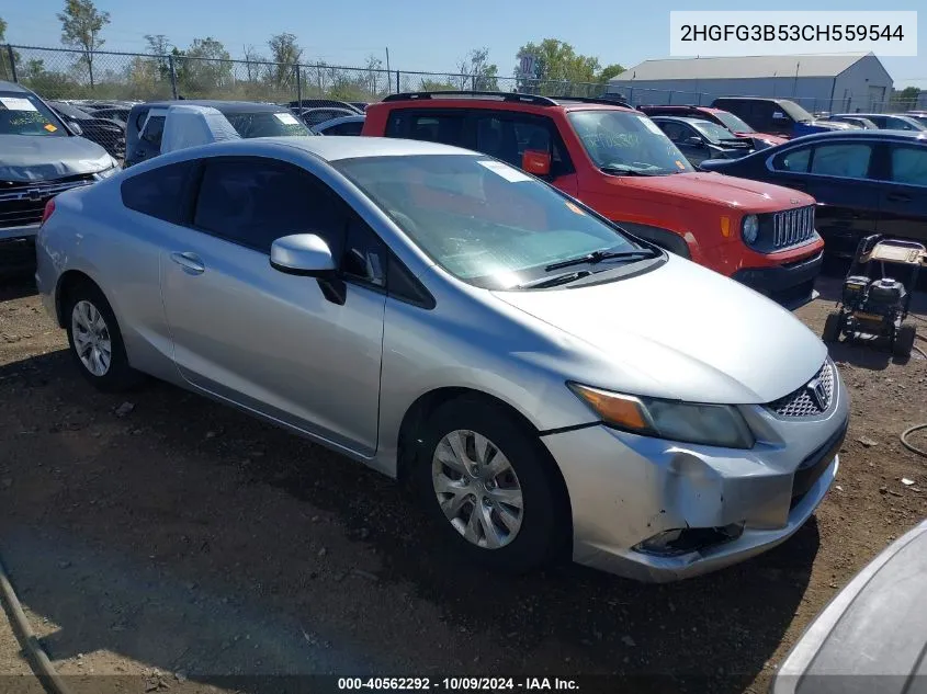 2012 Honda Civic Lx VIN: 2HGFG3B53CH559544 Lot: 40562292