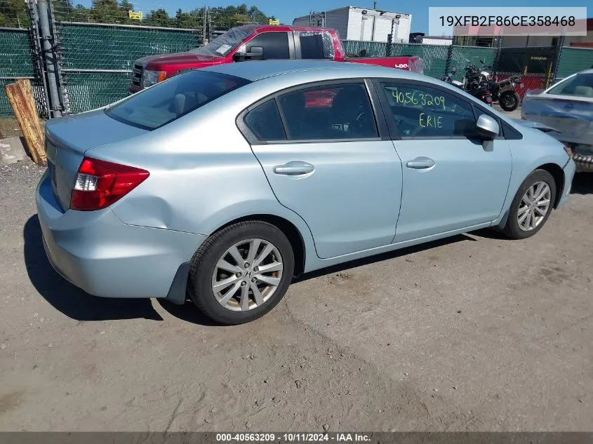 2012 Honda Civic Ex VIN: 19XFB2F86CE358468 Lot: 40563209