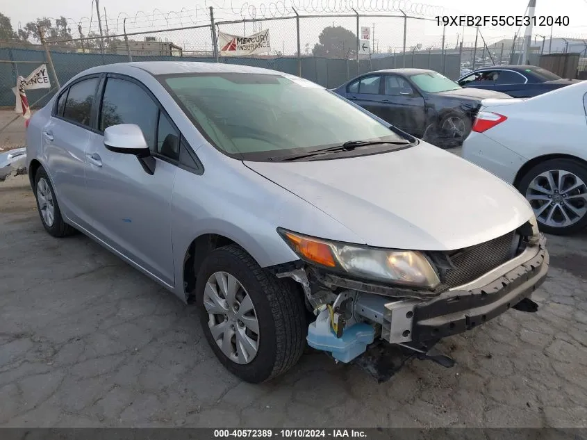 2012 Honda Civic Lx VIN: 19XFB2F55CE312040 Lot: 40572389