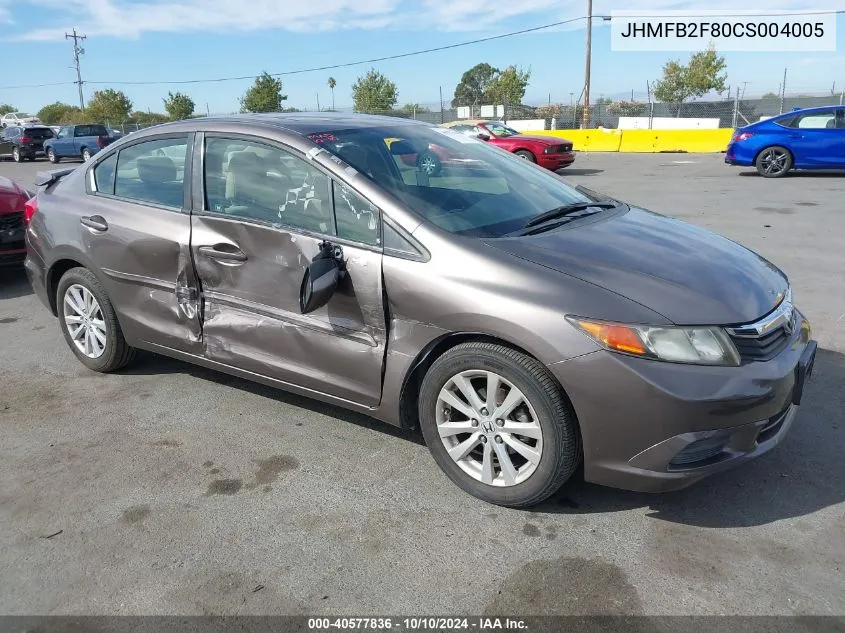 2012 Honda Civic Ex VIN: JHMFB2F80CS004005 Lot: 40577836