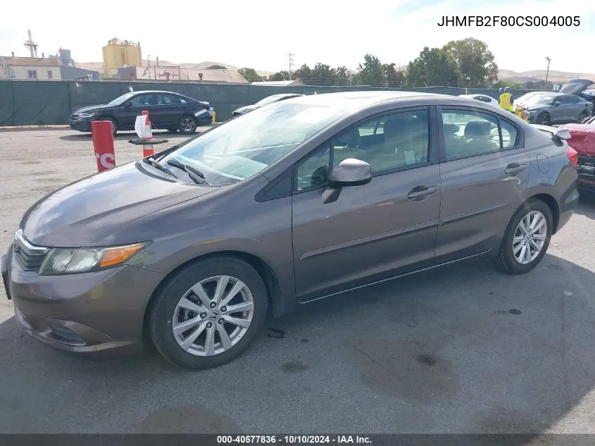 2012 Honda Civic Ex VIN: JHMFB2F80CS004005 Lot: 40577836