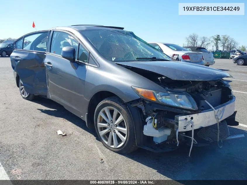 2012 Honda Civic Ex VIN: 19XFB2F81CE344249 Lot: 40578725