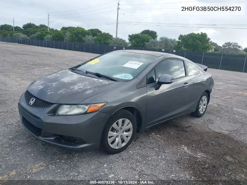 2012 Honda Civic Lx VIN: 2HGFG3B50CH554270 Lot: 40579236