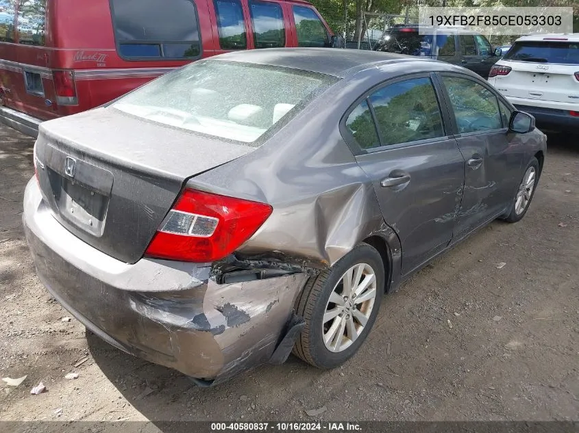 2012 Honda Civic Ex VIN: 19XFB2F85CE053303 Lot: 40580837