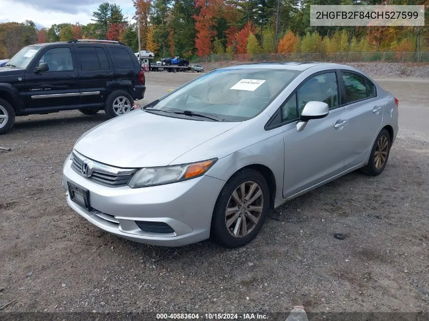 2012 Honda Civic Ex VIN: 2HGFB2F84CH527599 Lot: 40583604