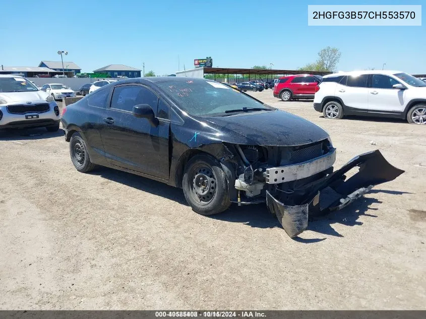 2012 Honda Civic Lx VIN: 2HGFG3B57CH553570 Lot: 40585408