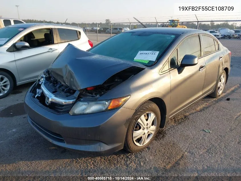 2012 Honda Civic Lx VIN: 19XFB2F55CE108709 Lot: 40585715