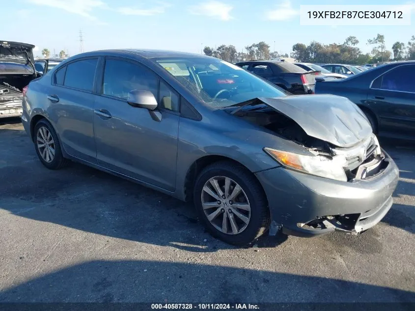 2012 Honda Civic Ex VIN: 19XFB2F87CE304712 Lot: 40587328