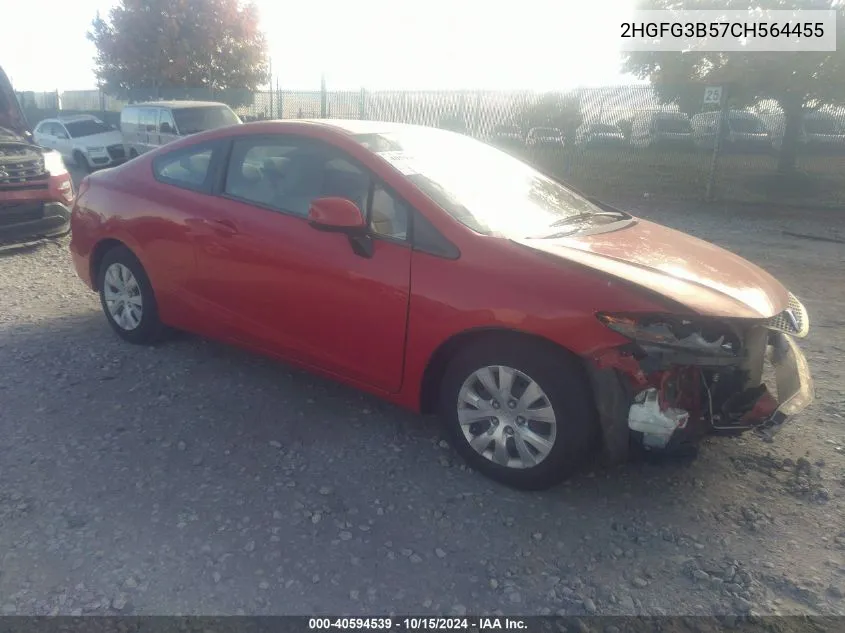 2HGFG3B57CH564455 2012 Honda Civic Lx