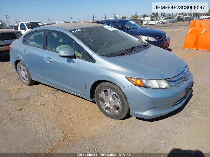 JHMFB4F23CS008587 2012 Honda Civic Hybrid