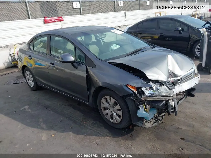 19XFB2F56CE346312 2012 Honda Civic Sdn Lx