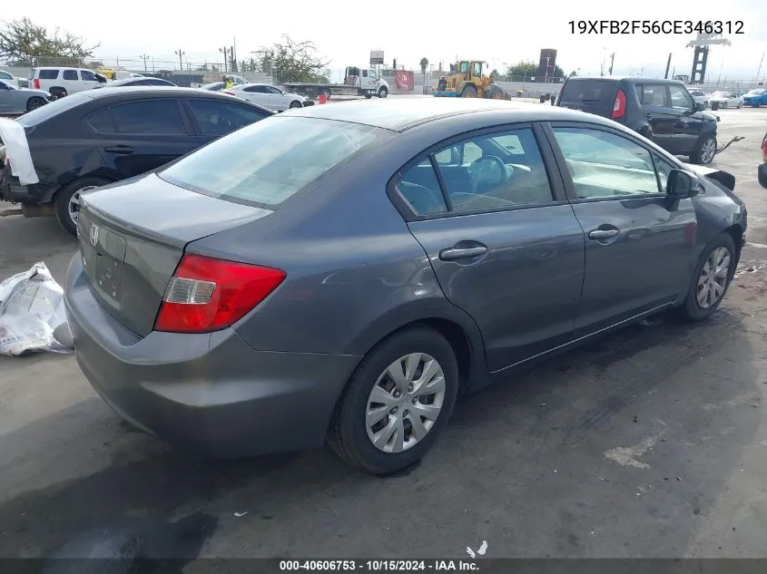 2012 Honda Civic Sdn Lx VIN: 19XFB2F56CE346312 Lot: 40606753