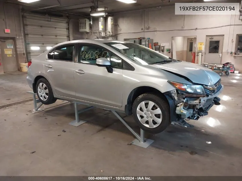 19XFB2F57CE020194 2012 Honda Civic Sdn Lx