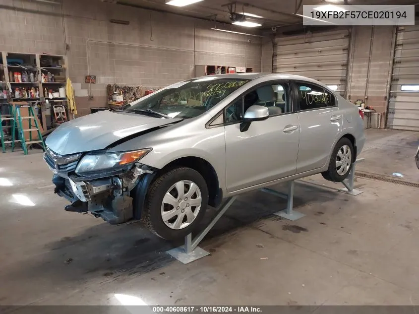 19XFB2F57CE020194 2012 Honda Civic Sdn Lx